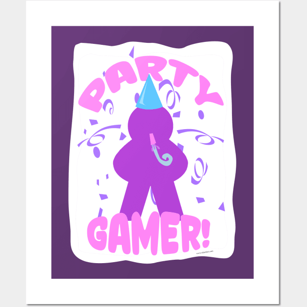 Party Gamer Fun Meeple Boardgame Slogan Wall Art by Tshirtfort